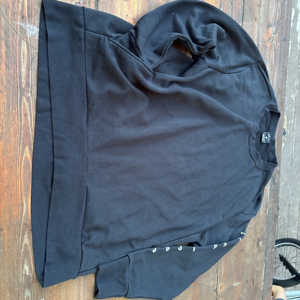 Nike Dri-FIT Womens Black Crewneck Sweatshirt Just Do It Sleeve AT0599-010 L